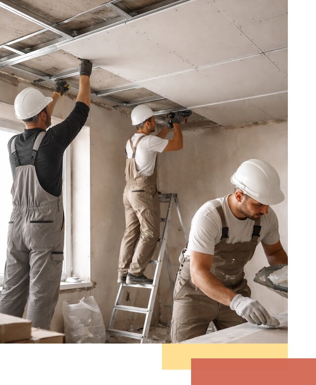 Одноуровневый потолок из гипсокартона в Сибае — монтаж и отделка