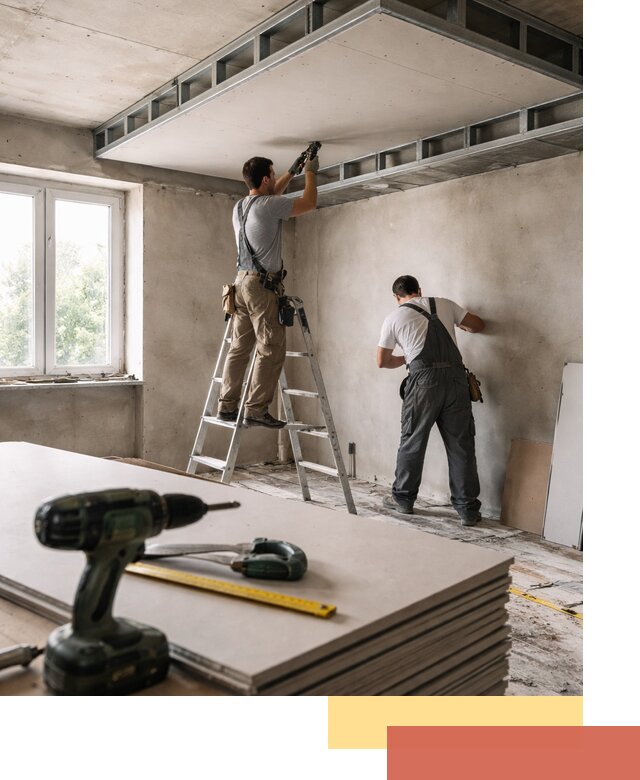 Двухуровневый потолок из гипсокартона в Сибае