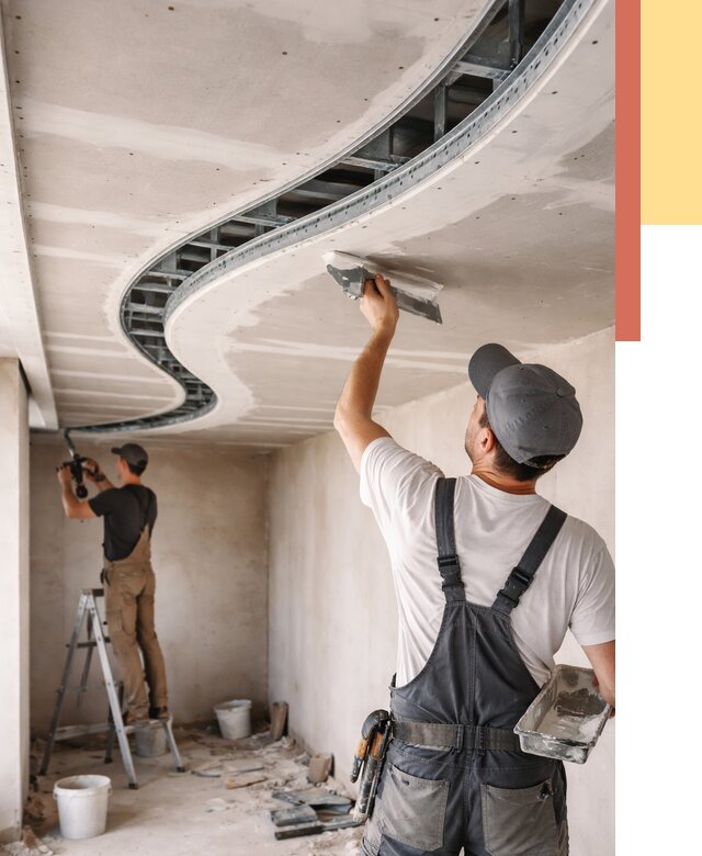 Криволинейный потолок из гипсокартона в Сибае от 2158 руб./м2 | ОТДЕЛОЧНИК-Сба