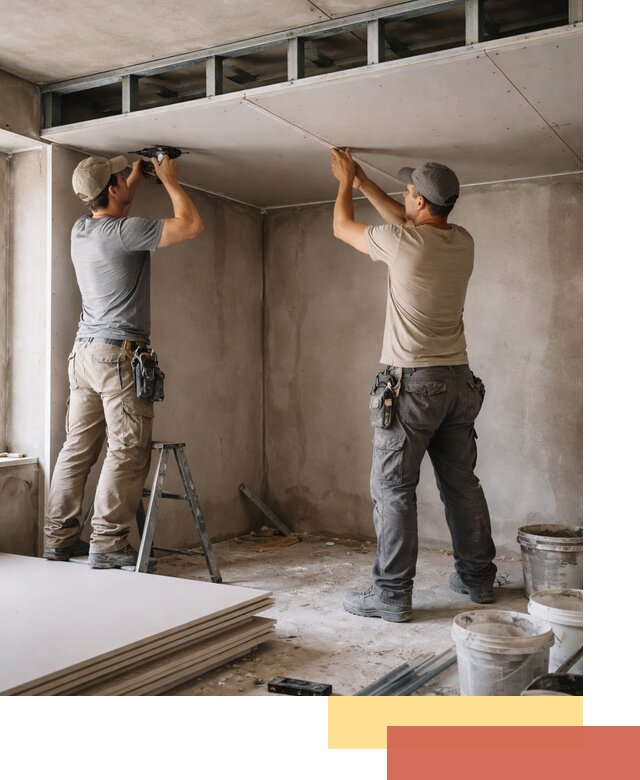 Короб из гипсокартона на потолке под ключ в Сибае