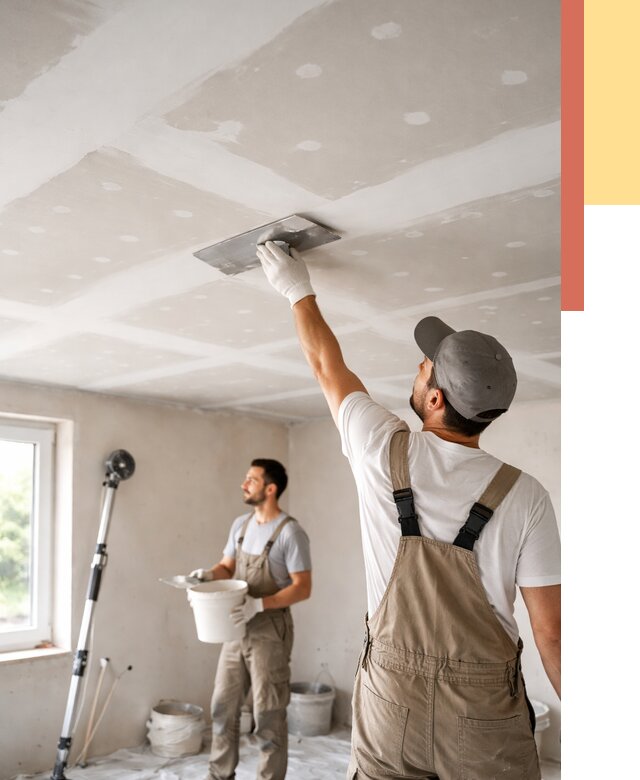 Шпаклевка потолка из гипсокартона в Сибае от 3288 руб./м2 — услуги под ключ | ОТДЕЛОЧНИК-Сба