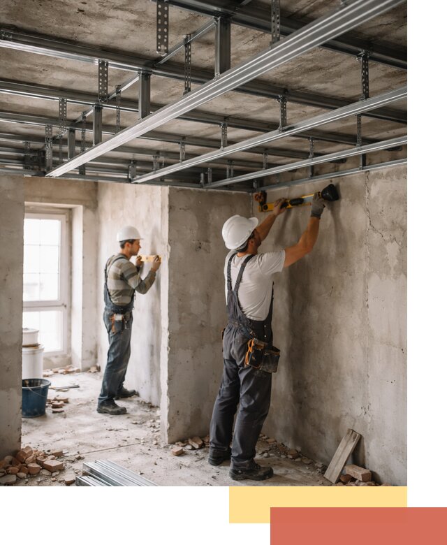 Монтаж каркаса потолка из профильного профиля в Сибае