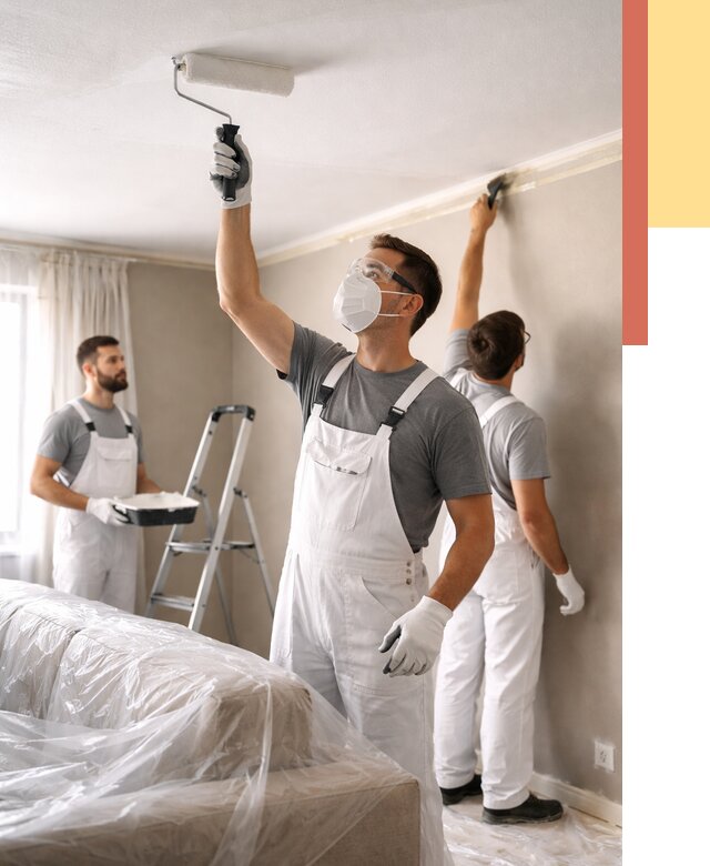 Покраска потолка водоэмельсионной краской в Сибае от 2261 руб/м² — услуги под ключ | ОТДЕЛОЧНИК-Сба