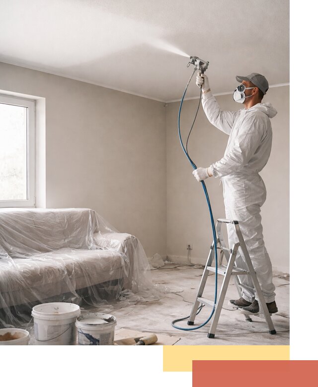 Покраска потолка краскопультом в Сибае быстро и качественно