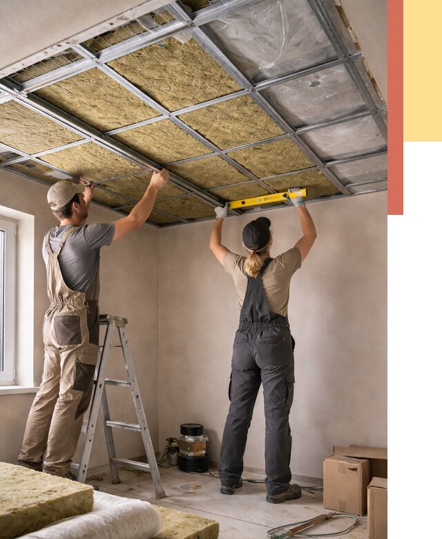 Шумоизоляция потолка в Сибае от 1285 руб. под ключ — услуги ОТДЕЛОЧНИК-Сба